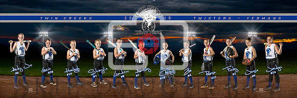 2018 Twin Creeks Twisters - Yeomans Softball Team Banner